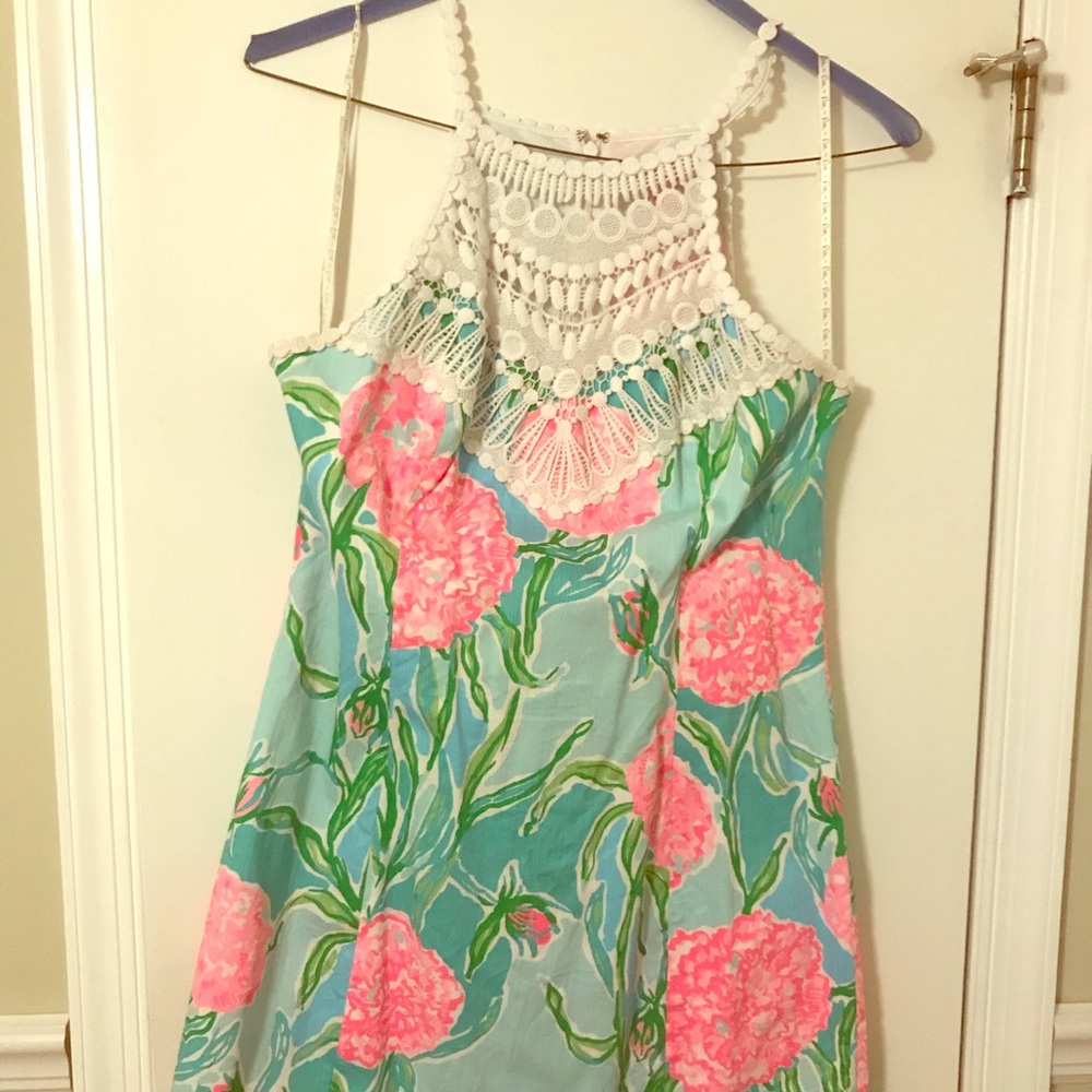 Lilly Pulitzer Pearl Crochet Neck Shift Dress